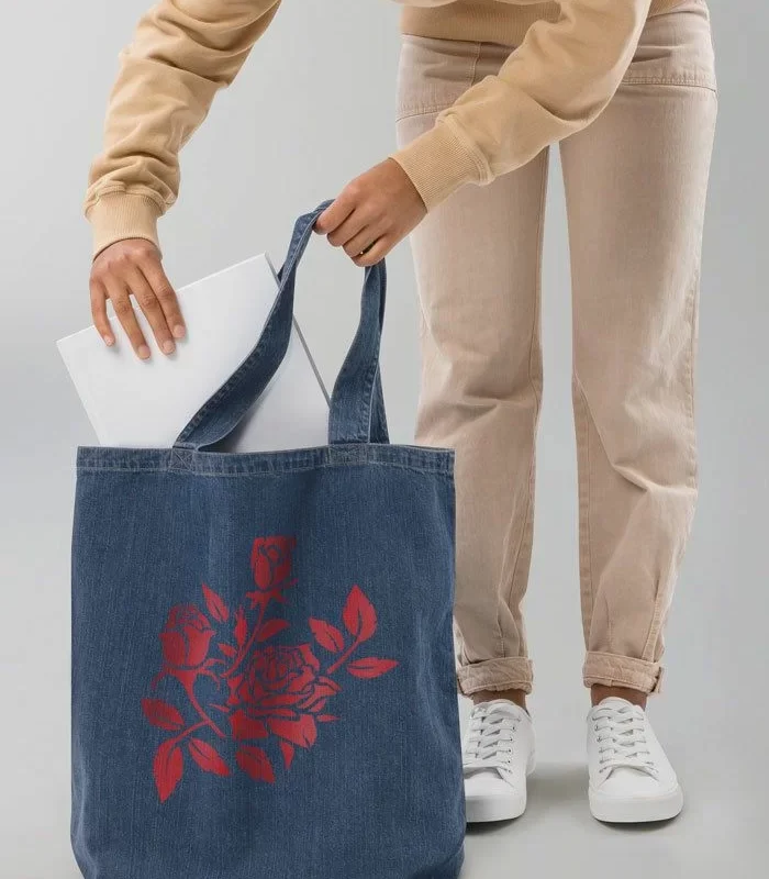 Organic Denim Tote Bag