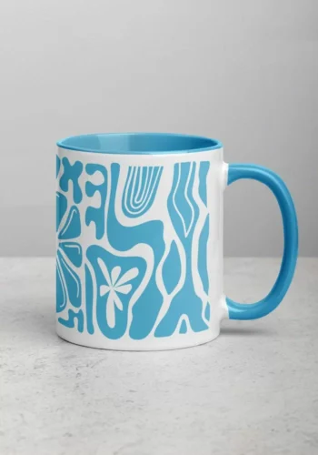 White Ceramic Mug with Colour Inside