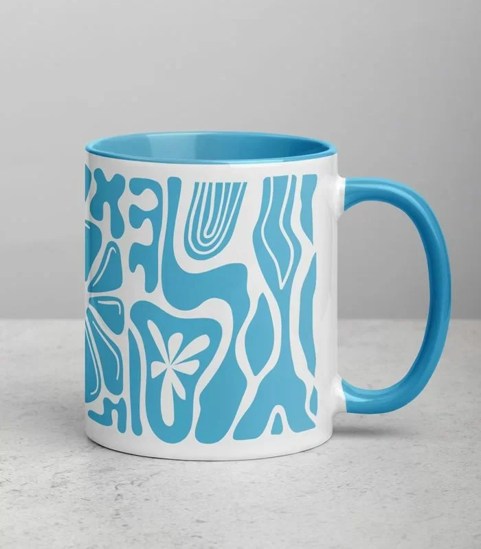 White Ceramic Mug with Colour Inside