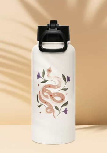 Stainless Steel Water Bottle with a Straw Lid