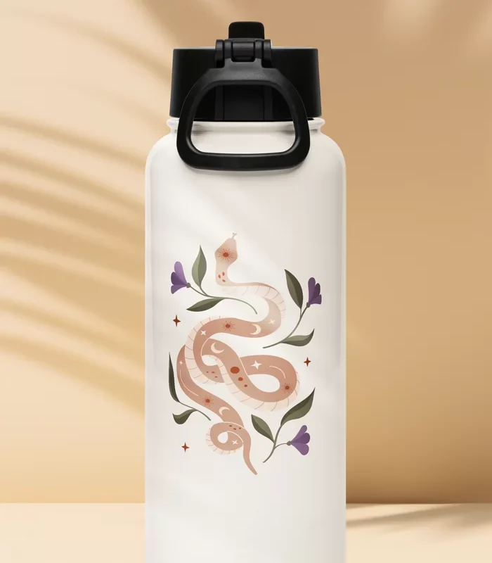 Stainless Steel Water Bottle with a Straw Lid